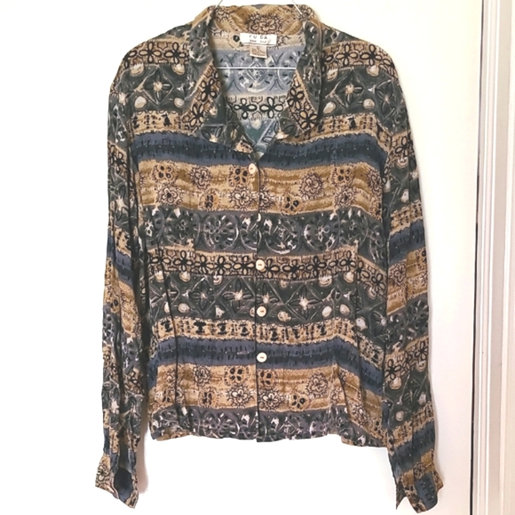 Tops - Vintage Silk Shirt L